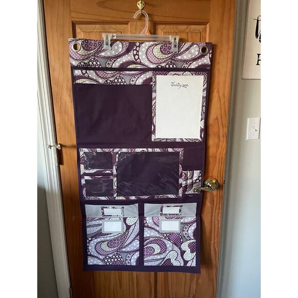 Thirty One Hang Up Organizer Office Command Center Purple Paisley print - Picture 1 of 2